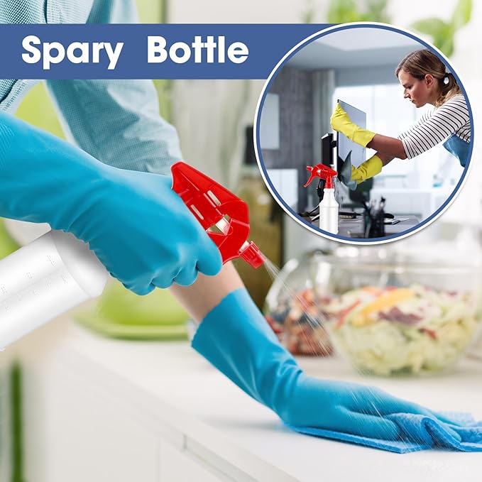 10 Pack Spray Bottles 16 oz Empty Water Spray Bottles for Cleaning Heavy Duty Refillable Squirt ‌Container with Measurements Adjustable Nozzle for Household(Red)