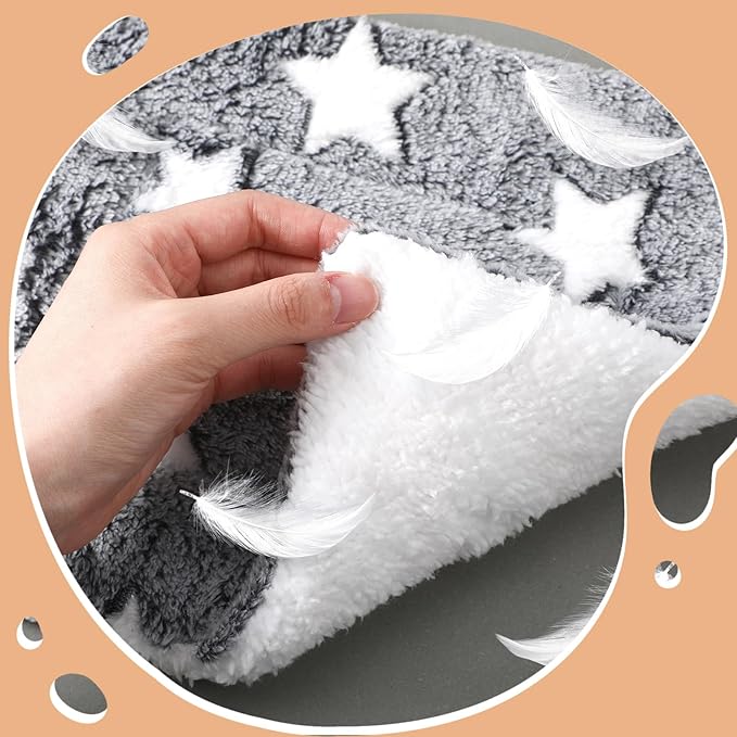 Jetec 3 Pcs Bunny Guinea Pig Beds Soft Bunny Mats Warm Guinea Pig Mat Small Animal Winter Bed Pads Fleece Sleeping Pads for Indoor Rabbit Hamster Squirrel Hedgehog Chinchilla Ferret (Pineapple Grid)