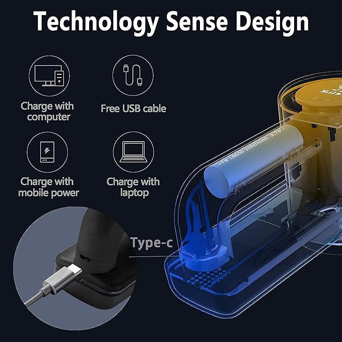 iRUNTEK Rechargeable Fabric Shaver & Lint Remover｜3-Speed Lint Shaver with LED Display & Type-C Fast Charging Port｜Sweater Shaver with Large Lint Bin｜Removes Fuzz & Pills from Clothes Furniture, Black