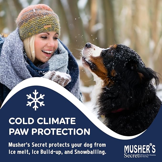Musher’s Secret Dog Paw Wax 200g – Natural Paw Balm for Dogs with Vitamin E – Helps Protect Paws from Hot Pavement, Ice & Salt – Moisturizes Cracked Pads – Lick-Safe, Non-Toxic Dog Paw Protector