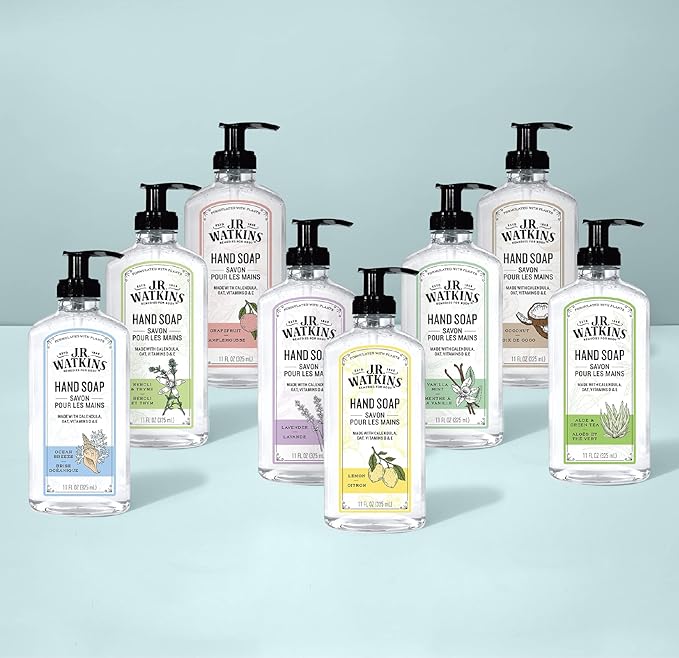 J.R. Watkins Gel Hand Soap Refill, Moisturizing Hand Wash, Alcohol-Free, Cruelty-Free, Ocean Breeze, 34 Fl Oz, 3 Pack