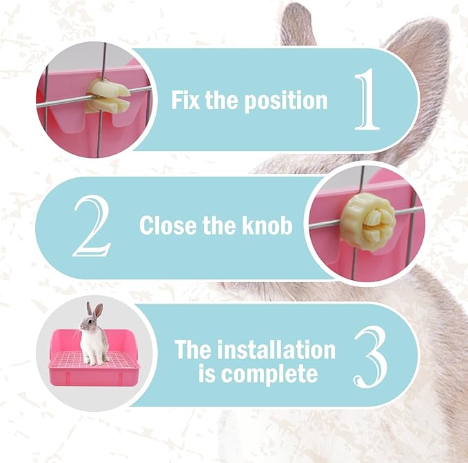 12Pcs Rabbit Litter Box for Cage, Bunny Potty Trainer Corner Guinea Pig Plastic Square Grate Toilet Pet Bedding Litter Box for Small Animal Ferret Hamster Hedgehog (Pink)