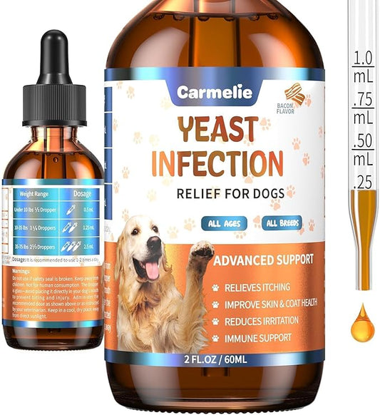 Natural Yeast Relief for Dogs, Supports Healthy Itch Relief, Dog Ear Discomfort Care, Itch Relief for Dog, Allergy Supports, Inflammation Relief for Dogs, 60ml