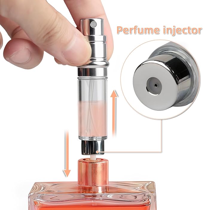 AF01WH Leather Perfume atomiser, 5ml Bottom Fill Travel Perfume Bottle, Refillable Perfume Dispenser for Women & Men (White 5ml)