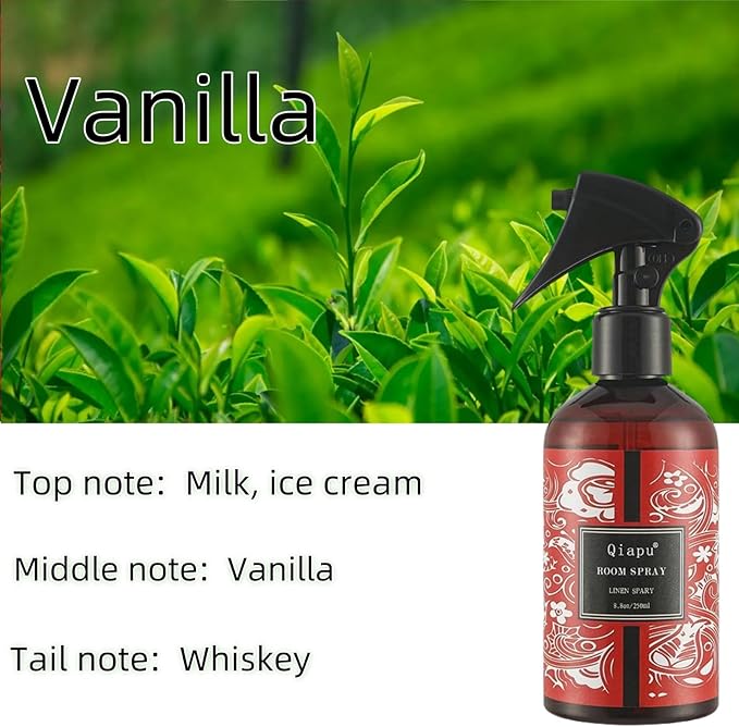 Linen Spray Natural Vanilla Essential Oil Room Spray Pillows and Sheets, and Fabric Aromatherapy Spray