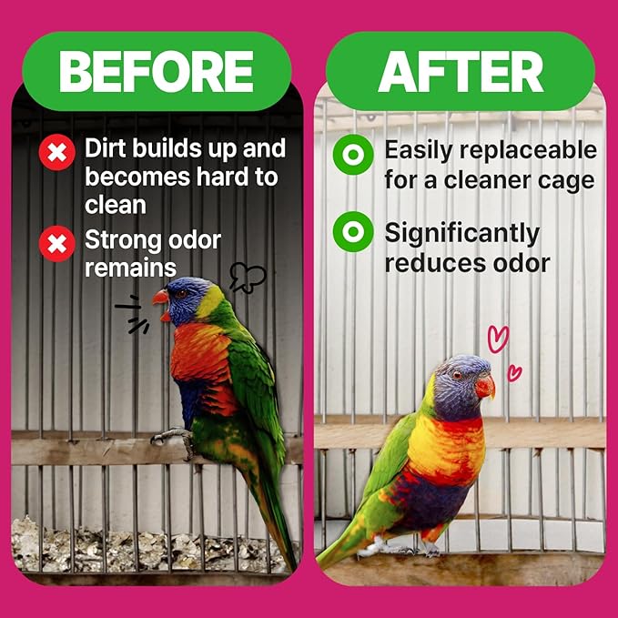 Bird Cage Liner - 120 Paper Sheets, 20" x 18", 2.9 lb - Ideal for Pet Habitats, Bulk Pack for Long-Lasting Use, Newsprint Texture, Convenient Parcel Packaging