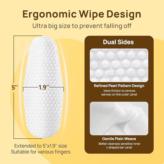 HICC PET Ear Cleaner Wipes for Dogs & Cats, Vet-Recommended Dog Ear Infection Treatment to Relief Itching & Inflammation, Remove Wax, Dirt & Stop Smelly, Cleaning Deodorizing Wipes 100ct(Unscented)
