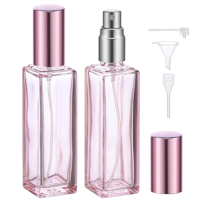 Segbeauty 2pcs Perfume Atomizer, 20ml Cologne Travel Bottle Refillable, Empty Small Perfume Spray Bottle Portable Fine Mist Perfume Making Kit Dispenser Refill Travel Bottles Container Sprayer