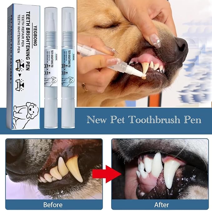 New Pet Toothbrush Pen - Upgraded Dog Teeth Cleaning & Repair Kit | Dental Care Pen for Dogs & Cats | Fresh Breath & Oral Hygiene Solution