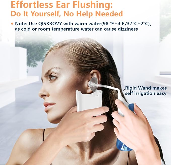 Ear Wax Removal Tool, Ear Cleaning Kits Safe Ear Irrigation Kit Ear Flush Kit for Adults Kids, Ear Wax Washer Device with LED Earwax Spoon, Basin, Bulb, Curette Kit, Towel, Tips, Storage Box Blue