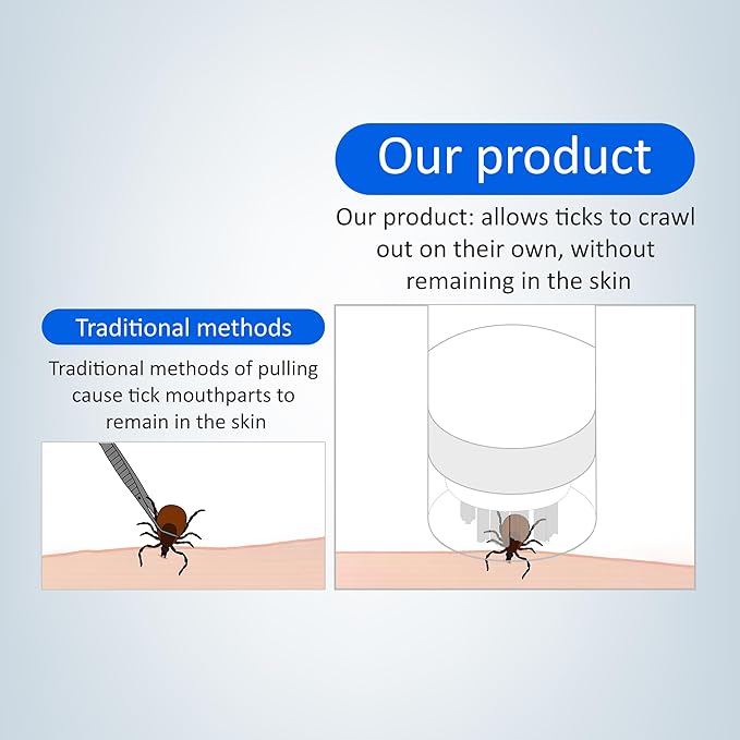 Tick Removal Tool Pen Premium Auto Tick Remover Tool for Dogs Real Pain Free Tick Removal Tool for Humans One Click to Remove Tick Intact Brush Let It Come Out on Its Own