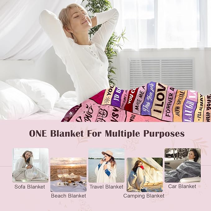 Gifts for Wife from Husbend - Anniversary Wedding Gifts for Women - Best Wife Birthday Gift Ideas - Christmas Mothers Valentines Day Romantic I Love You Gift for Her - To My Wife's Blanket 60"x80"