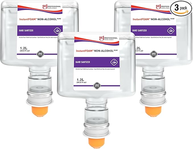 INSTANTFOAM NON-ALCOHOL PURE SANITIZER 1.2 LITER TOUCH FREE, PACK OF 3