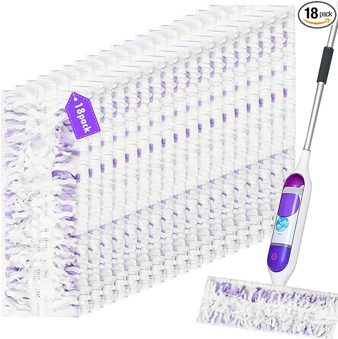 18 Count Disposable mop Pads Refills for Swiffer PowerMop Multi-Surface Mop and PowerMop Wood Mop, Replacement Pads Use for Floor Cleaning