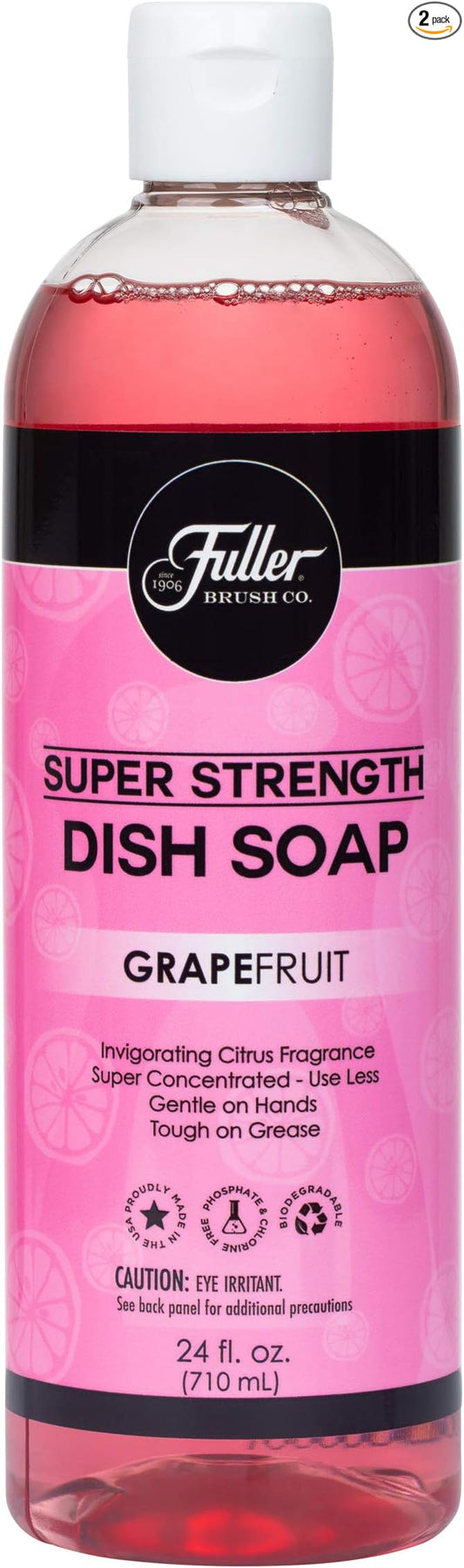 Fuller Brush Super Strength Dish Soap ? Economical ? Use Much Less ? For Dishes, Glasses, Silverware, Utensils, Pots, Pans, Countertops, Tables ? Invigorating Fragrance (Grapefruit) 2 Pack