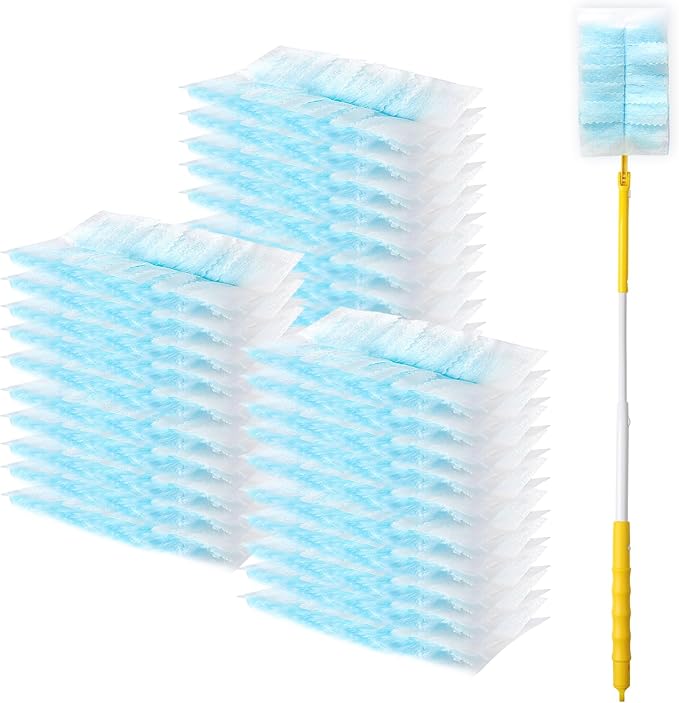 30 Count Electrostatic Duster Refills Compatible with Swiffer Duster,Multi-Surface Dusting Refills,Microfibre Dusters for Cleaning with 1Pcs Retractable Handle,Unscented