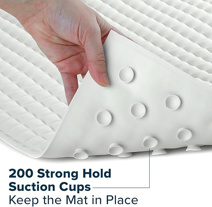 SlipX Solutions Extra Comfort Bathtub Mat Designed for Sensitive Feet, Cloud-Like Softness with Non-Slip Grip, Cream