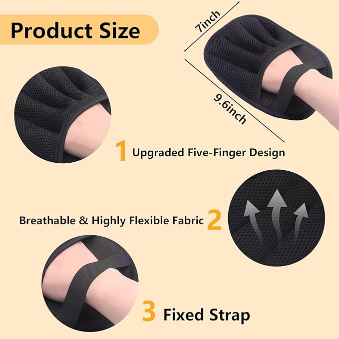 2 Pack Electrostatic Pet Hair Removal Gloves - Upgraded Reusable & Washable Pet Hair Remover Gloves for Cats & Dogs, Thickened Magic Brush Tool for Couch, Carpet, Furniture, Clothing & Car Seat