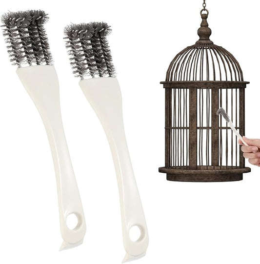 2Pcs Bird Cage Long Handle Shovel Cleaner, Easy Bird Droppings Removal Brush for Parrot & Pet Cages & Bird Perch Bird Cage Tool Accessories Supplies