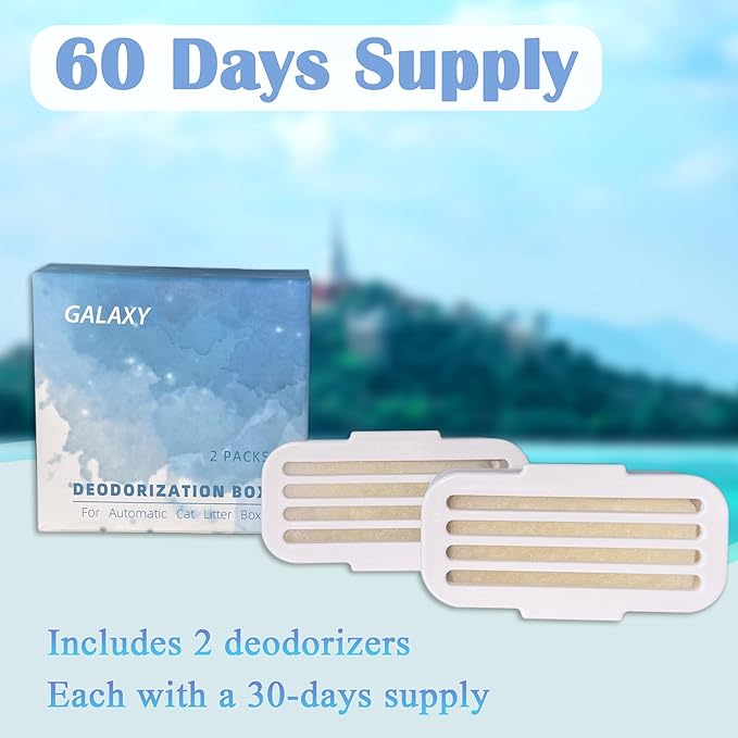 NewKe Deodorizer Compatible with HHOLOVE Self-Cleaning Cat Litter Box, Odor Control for PetSafe ScoopFree SmartSpin Self-Cleaning Cat Litter Box, Cat Toilet Deodorizer, Keep Home Fresh(2 Pack)