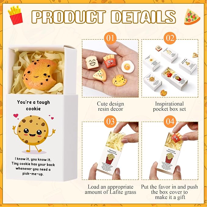 35 Set Employee Appreciation Gifts Bulk Coworkers Thank You Desk Pets Holiday Small Cute Emotional Support Resin Ornaments Card Box for Women Men Adults Office (Toast)