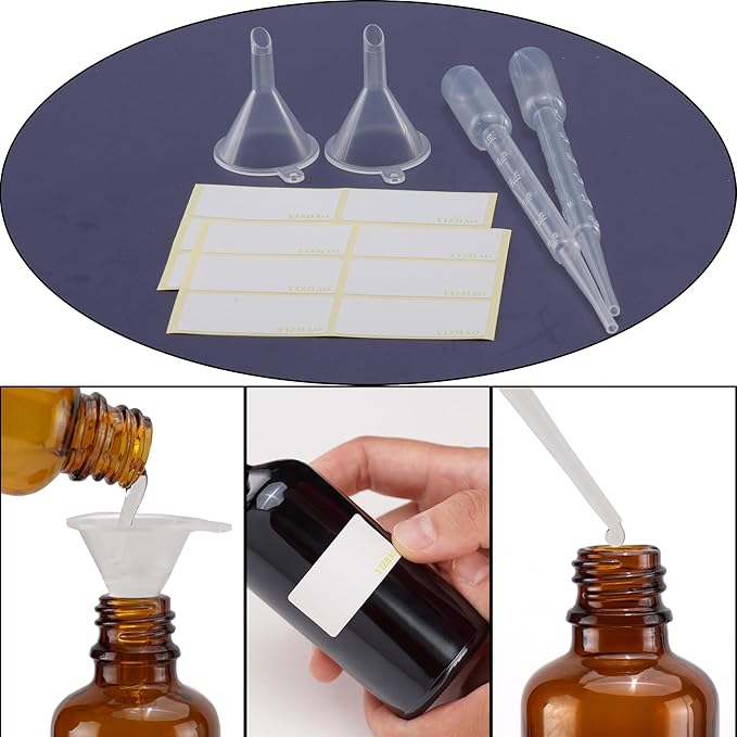 YIZHAO Blue Glass Spray Bottles 4oz, with Small Fine Mist Spray, Metal Cap, Refillable for Essential Oil,Travel,Cleaning,Perfume,Aromatherapy,Makeup – 9 Pcs