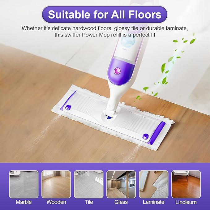 32 Pcs 5X Cleaning Power Mop Pads for Swiffer Power Mop, Multi-Surface Mopping Pad Refills for Floor Cleaning
