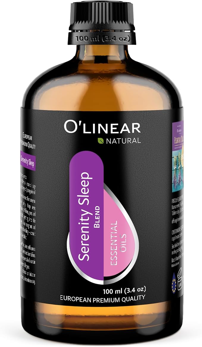 Natural Calm Serenity Sleep Essential Oil Blend - Pure Aromatherapy Oils for Dream and Relaxation, Perfect for Diffuser - Lavender, Orange, Sage and Neroli Essential Oils - Long Lasting Sleep Support