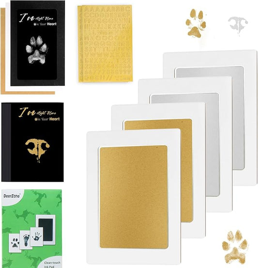 Inkless Paw Print Kit,Dog Paw Print Kit,Dog Nose Print Kit,Clean Touch Ink Pads and Imprint Cards,Pet Paw Print Impression Kit for Dogs Cats Footprint Keepsake
