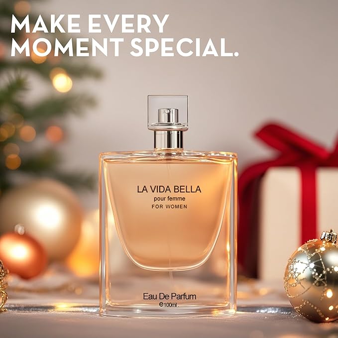 Women's Perfume Set - 2 Pack Eau de Parfum Spray 3.4 Oz Each | Floral Jasmine & Sweet Vanilla with Bergamot & Woody Notes | Long Lasting Original Scent Gift Set for Women (MilaWR&Lavi)