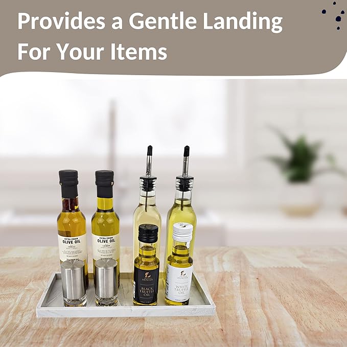 Countertop and Vanity Tray - 11.7" Silicone Bathroom Tray Countertop, Dish Soap Trays for Kitchen Counter, Sink Organizer Accessories Caddy, Toilet Laundry Shower Makeup Mat Oil Holder