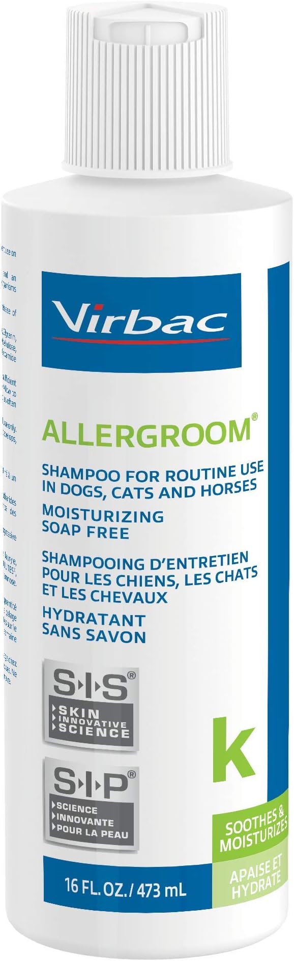 Virbac Allergroom Pet Shampoo For Dogs, Cats & Horses (16 oz) - For Normal or Dry Skin