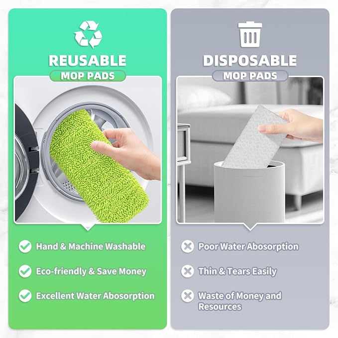 4 Pack Reusable X-Large Mop Pads Compatible with Swiffer Sweeper XL, Microfiber Chenille Washable Swiffer XL Mop Pads, Dry & Wet Sweeping Mopping Cloths XL