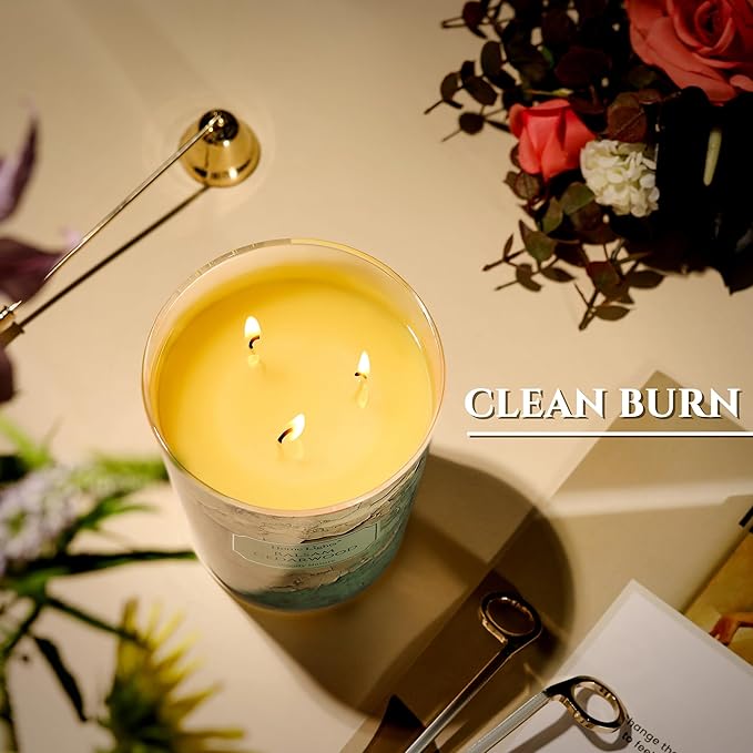 HomeLights Balsam Cedarwood Scented Candles | 34oz Soy Candles Industrial Chic 3-Wick Large Candle Jars | Ideal Candle Gifts for Events, Home Decor Stress, Relief & Relaxation