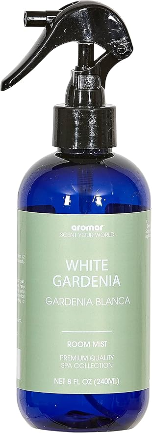 Aromar Essential Room Mist and Fabric Spray with Natural Freshener Aromatherapy for a Fresh and Rejuvenated Home 8 oz White Gardenia