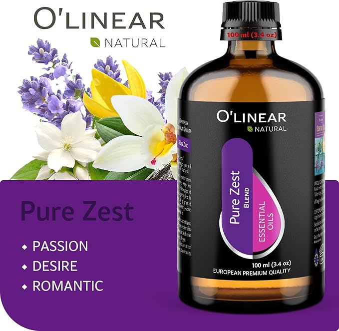 Pure Zest Love Essential Oil Blend - Natural Aromatherapy Candle Making Blend with Lavender, Jasmine, Vanilla, Ylang Ylang - Love Potion Essential Oil for Romantic Room Essentials and Scent Diffuser