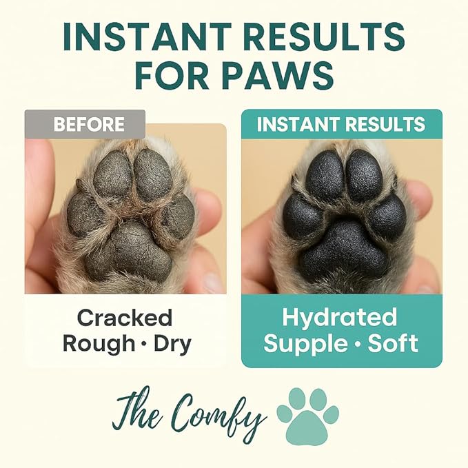 Dog Paw Balm & Moisturizer – Scent-Free Healing Cream | Lick-Safe & Lick Resistant, Natural Repair for Dry, Cracked Pads | Made in USA Paw Butter Protection for Winter, Hot Pavement & Year-Round Care