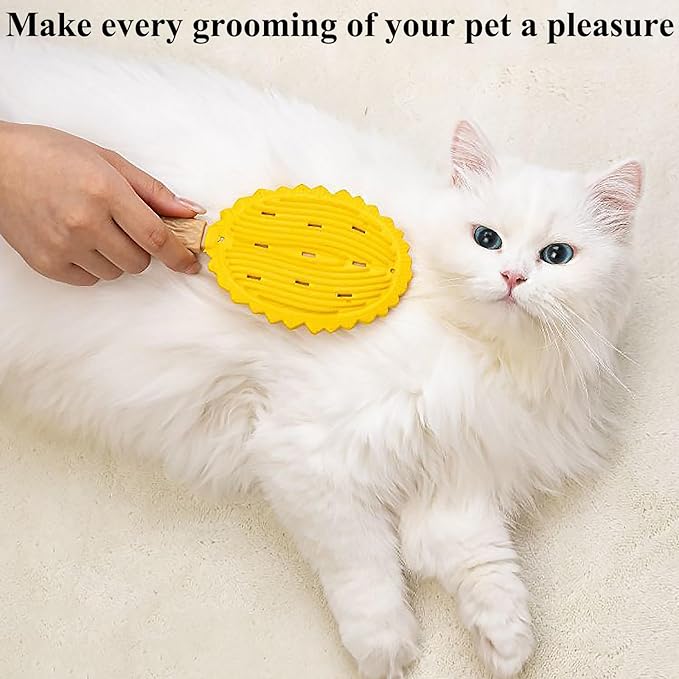 Cat Brush for Shedding Dog Brush Hair Cleaning Comb Bath Massage Tool for Shedding & Grooming, Remove Loose Hair, Durian Shape, Silicone Bristles (Green)