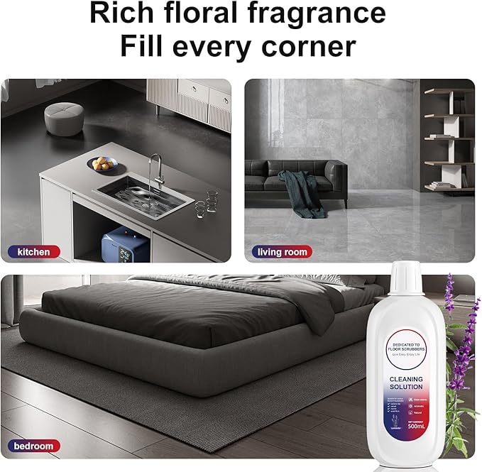 Floor Cleaning Solution Compatible With Tineco, Deep Cleans for Multiple Hard Floors, Suitable With All Robot Vacuums with Mopping and Cordless Wet/Dry Vacuum Mop Cleaner (New Lavender 1 Bottle)