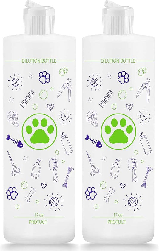 4 Pack Pet Shampoo Dilution Bottles, Specialties Mixing Bottle for Concentrated Dog Shampoo, Mixing Bottle for Dog Grooming Shampoo and Conditioner Grooms (4)