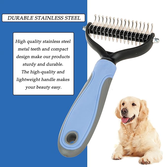 3 Pcs Flea Comb For Cats Dogs Self Cleaning Pet Hair Removal Tool Flea Lice Comb Grooming Brush For Shedding Indoor Kittens With Release Button Long And Short Stainless Steel Metal Teeth.