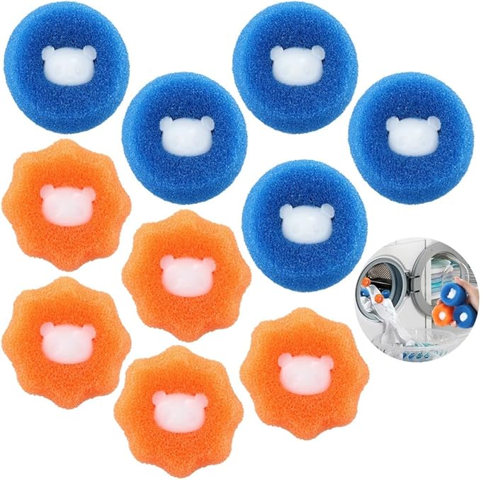 10 Pcs Reusable Hair Removal Balls for Laundry, Pet Hair Catchers for Washing Machine