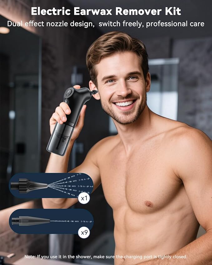 Ear Wax Removal - Electric Ear Wax Removal Kit - Ear Cleaner with 4 Cleaning Modes for Safe and efficient Removal of Earwax buildup, Suitable for Both Adults and Children