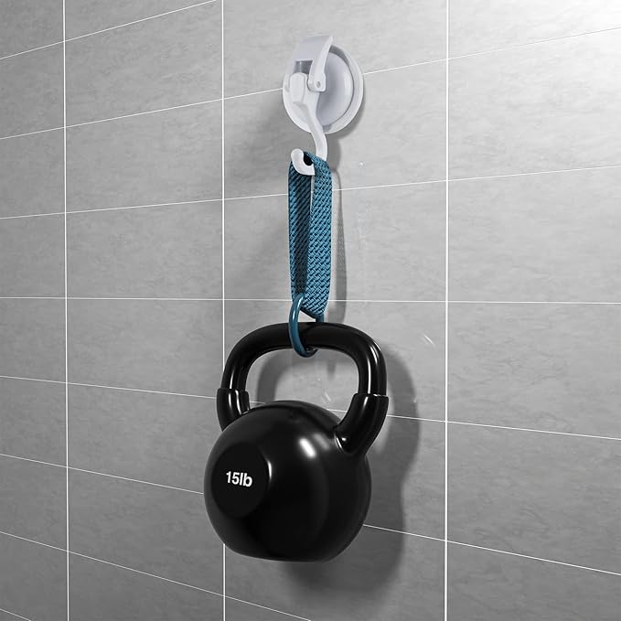 Heavy Duty Vacuum Suction Cup Hooks, White Plated Polished Super Suction for Kitchen Bathroom, 4 Pack