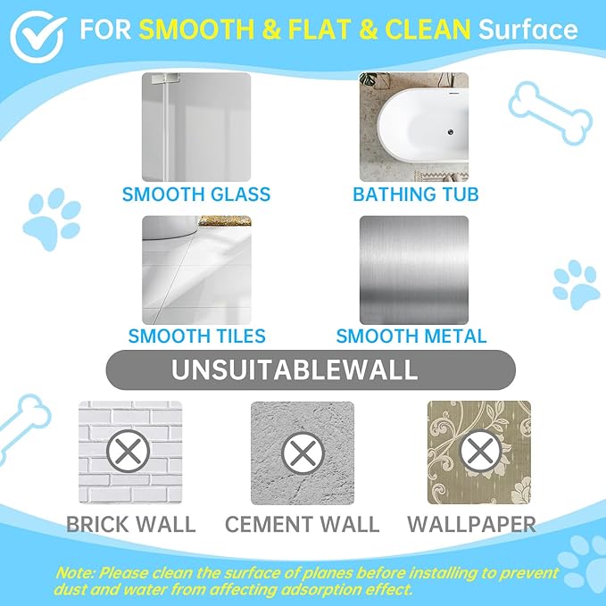 HLOGREE 2PCS Heavy Duty Dog Bathing Suction Cup for Large Dog within 110LBS, Pet Dog Cat Bath Holder Suction Cup Anchor for Grooming Bathtub Restraint, for Shower, Bathing, Blowing, Trimming- NO LEASH