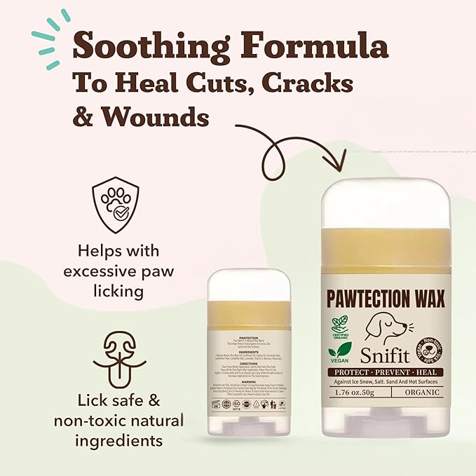Dog Paw Balms – Organic Lick-Safe Paws Balm, Moisturizing Dogs Paw Protector for Cracked Paws & Dog Nose Balm – Soothing, Plant-Based Pet Balm Dogs & Cats with Natural Scent