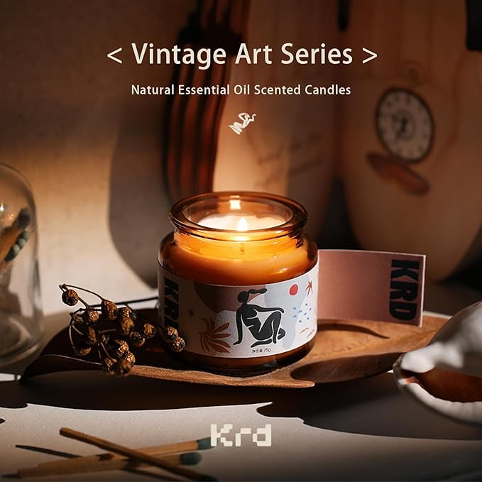KRD 3X Strong Scented Candles Gift Set - 6 Scents Home Spa Travel Kit, EU Soy Wax Glass Jars, 6 * 2.5oz, 20H Clean Burn, Ultimate Holiday & Christmas Gifts