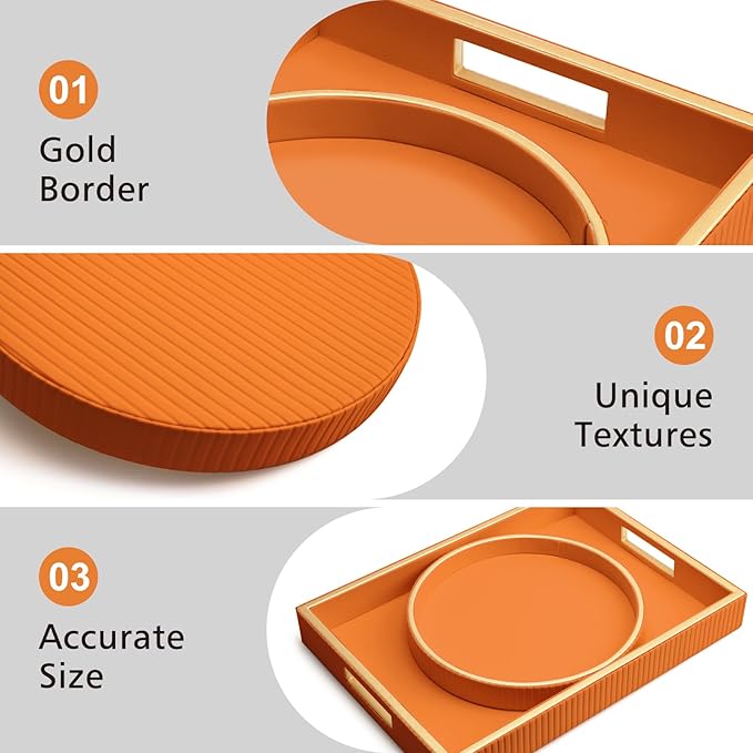 SANZIE Leather Tray Desktop Storage Organizer Premium Serving Tray Decorative Tray Valet Tray for Sundries Cosmetics Phone Wallet Cutlery