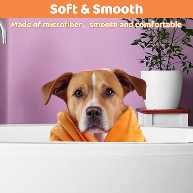 QTLCOHD 8 Pcs 55 x 28 Inches Dog Towels for Drying Large Dogs Absorbent Microfiber Dog Bath Towel Bulk Pet Grooming Towels for Small Medium Large Dogs Cat Puppy Shower Cleaning Accessories (4 Colors)