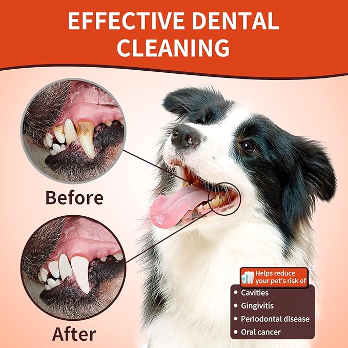 Dog Dental Wipes - Dental Finger Wipes for Cats & Dogs - Dog Toothbrush Finger Dental Wipes to Remove Plaque & Tartar,Effective Teeth Cleaner (Large)